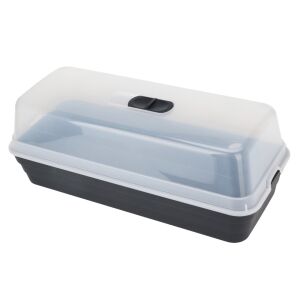 Professionelles Mini-Gewächshaus mit Deckel und regulierbarer Belüftung – 53 x 23 x 20 cm, ideal für Setzlinge und Samen