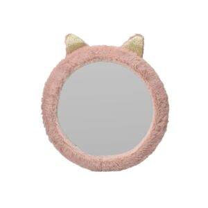 Lustro dekoracyjne do pokoju dziecięcego, wzór kotek, 31 cm, kolor różowy