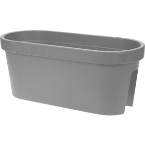 Balkonra való virágláda, ovális kialakítás, világos szürke színű, 60x28x25 cm 135911403 - Balkonláda