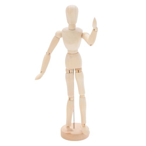 Manekin drewniany przegubowy, 33 cm – Model do szkicowania i badań anatomicznych