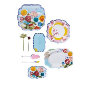 Set paletă și cuțit, din porțelan, pentru servirea tortului, Pip Studio, 25 cm, colecția Royal Multi 135911541 - Excellent Houseware