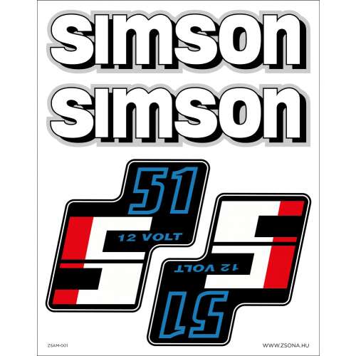 Simson öntapadós műanyag alapú öntapadós matrica szett