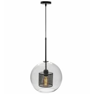 Lampa wisząca szklana loft APP558-1CP 25cm czarna 140759780 - Lampy i oświetlenie