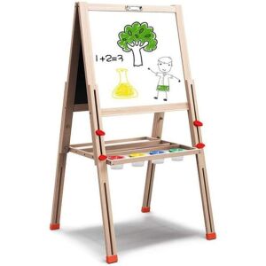 Tabla Jumbo cu Doua Fete, tip sevalet, inaltime reglabila, 148 cm, din lemn 141539010 - Table de scris si desenat