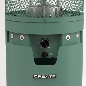 Gáz teraszfűtő, CREATE, Kör alakú kandallófűtő, 8000 W, Sage