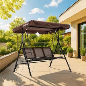 Leagăn de grădină cu 3 locuri Leziter Como cu baldachin, mobilier de exterior pentru terasă - Grădină