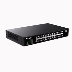 Angled view of Tenda TEG2224D 24-Port Gigabit Managed Switch - Tenda Switch
