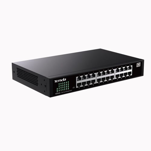 Angled view of Tenda TEG2224D 24-Port Gigabit Managed Switch
