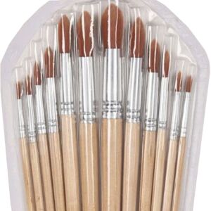 Set mit 12 Rundpinseln – Artist Est. 1937 | Holzstiel, Synthetikhaar, Ø3–12 mm