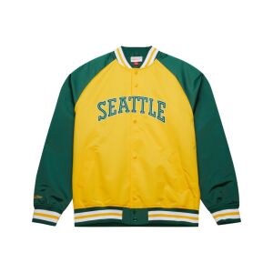 Mitchell & Ness NBA Double Clutch Lw Satin Jacket Vintage Logo Seattle SuperSonics kabát Sárga XXL 130462744 - Mitchell & Ness