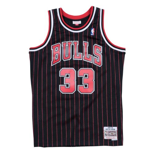 Mitchell & ness chicago bulls scottie pippen 95-96' #33 alt. swingman 2.0 jersey kosárlabda mez fekete/piros xl 130463002