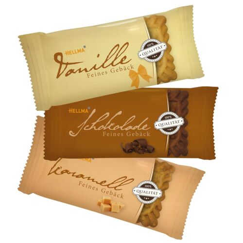 Hellma Biscuits Fine keksz 3 ízben. Karamell, vanília, csokoládé (200 db)