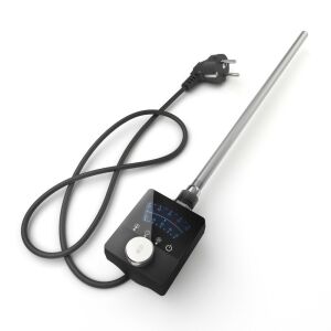 Welland Lux fekete elektromos törölközőszárító design radiátor 500 x 1200mm digitális termosztáttal | Készletről gyors kiszállítással. ES+AF