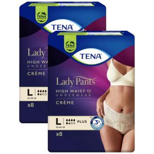 Tena Lady Pants Plus Creme L, Inkontinenzunterwäsche mit hohem Bund, 2er Pack - Tena Inkontinenzeinlagen