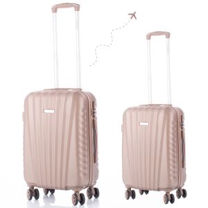 Svijetlosmeđi set kabinskih kofera Leonardo Da Vinci veličine XS i S - Pribor za oblačenje