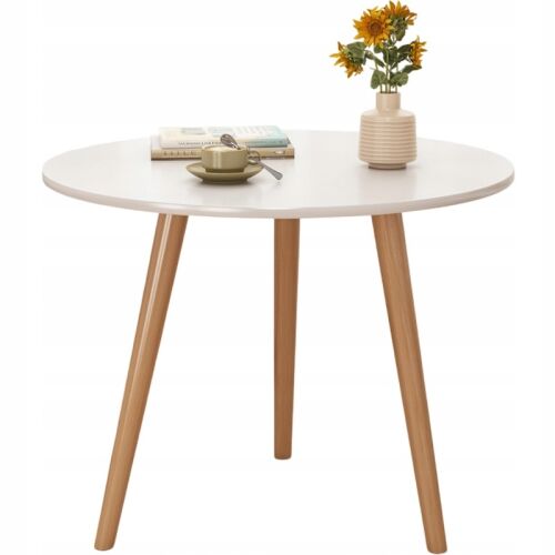 Kleiner runder Couchtisch aus Holz im skandinavischen Stil