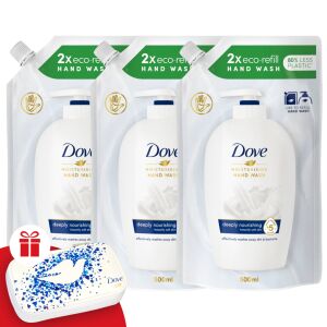 Dove Liquid Soap Refill Deeply Nourishing 3x500ml + Gift Manicure Set 130491774