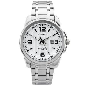 Casio MTP-1314D-7AV Herrenuhr, Stahlarmband, weißes Zifferblatt, WR50 130493163 - Casio