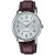 Casio MTP-V002L-7B2 ezüst számlapos barna bőrszíjas férfi karóra