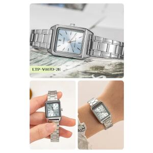 Casio LTP-V007D-2E damski zegarek, stal nierdzewna, niebieska tarcza 130493609 - Casio