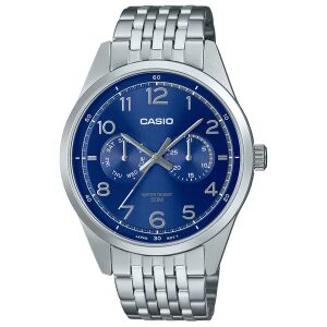 Casio MTP-E340D-2A férfi karóra, rozsdamentes acél, kék számlap, WR50 130494023 - Casio