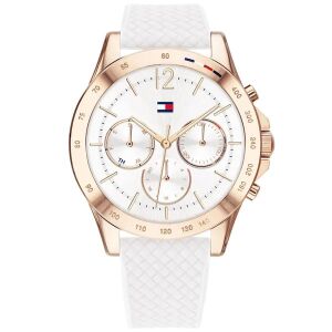 Tommy Hilfiger Haven női karóra arany nemesacél tok, fehér szilikon, 40 mm 130495555 - Női kiegészítő