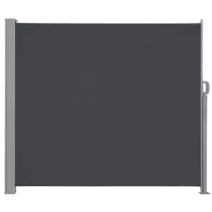 Sötétszürke oldalárnyékoló terasz paraván, feltekerhető, 160×300 cm