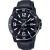 Casio MTP-VD01BL-1B Herrenuhr mit schwarzem Lederarmband und schwarzem Zifferblatt