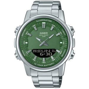 Casio AMW-880D-3A férfi karóra, zöld számlap, acél szíj, WR50, 47 mm 130495836 - Casio
