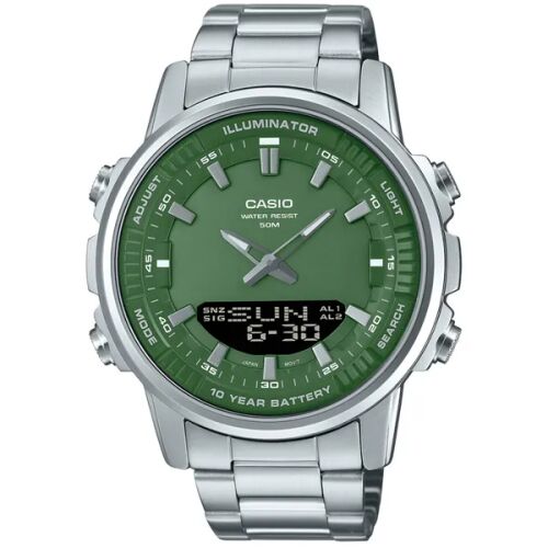 Casio AMW-880D-3A férfi karóra, zöld számlap, acél szíj, WR50, 47 mm 130495836