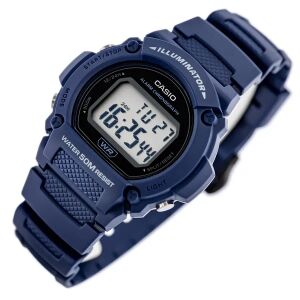 Casio W-219H-2A kék digitális karóra ferde nézet - Casio