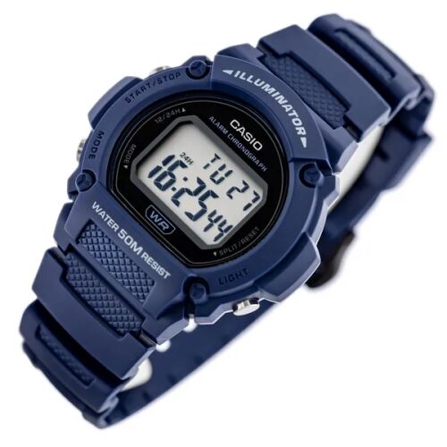 Casio W-219H-2A kék digitális karóra ferde nézet