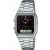 Casio Vintage AQ-230A-1DMQYES Unisex-Uhr mit schwarzem Zifferblatt und Edelstahlarmband