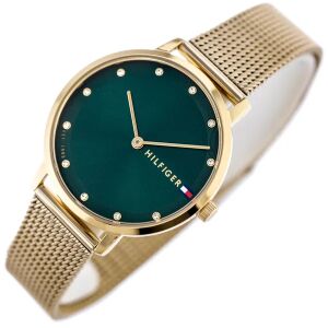 Tommy Hilfiger női karóra Pippa 35 mm arany acél, zöld kristály, WR30 130496621 - Női kiegészítő