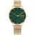 Tommy Hilfiger női karóra Pippa 35 mm arany acél, zöld kristály, WR30 130496621