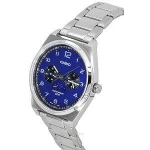 Casio MTP-M300D-2A férfi karóra, acél szíj, kék számlap, WR50 130496526 - Casio