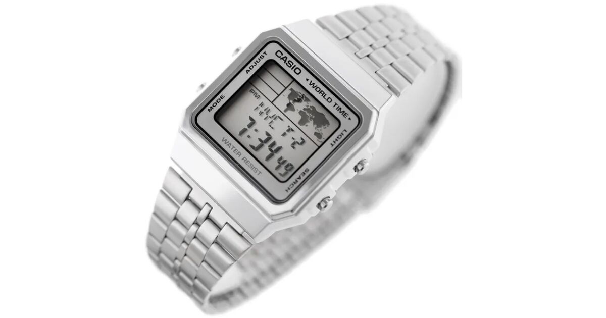 Casio Vintage A500WA-7 férfi digitális karóra, acél szíj, 33 mm, WR30 130497608