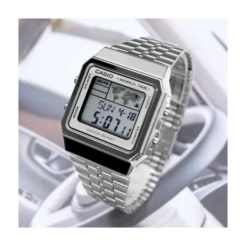 Casio Vintage A500WA-7 Digitaluhr mit Edelstahlarmband