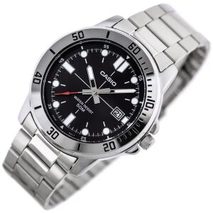 Casio MTP-VD01D-1EV férfi karóra fekete számlappal és rozsdamentes acél szíjjal - Casio