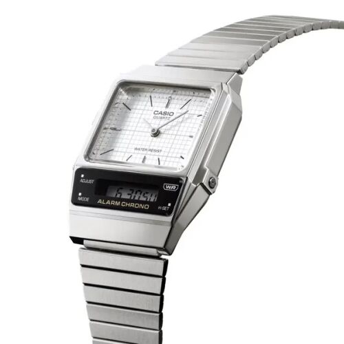 Casio Vintage AQ-800E-7A uniszex karóra ezüst nemesacél, Dual Time 130498395