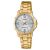 Casio női aranyszínű nemesacél karóra, ezüst számlap, dátum, 30 mm 130498328