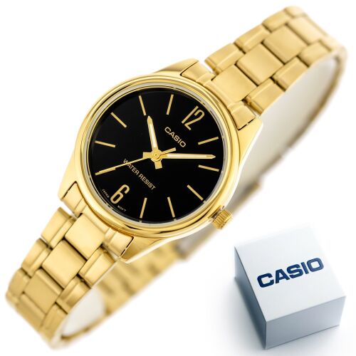 Casio LTP-V005G-1B női karóra, arany acél, 28 mm, dátum, WR30 142343037 - Casio