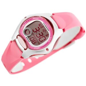 Casio LW-200-4B rózsaszín digitális gyerek karóra, szögletes nézet - Casio