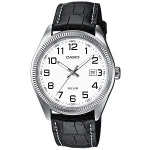 Casio MTP-1302PL-7B férfi karóra, bőr szíj, fehér számlap, WR50 130499613 - Casio