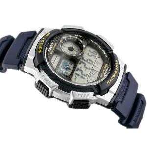 Casio AE-1000W-2AV férfi digitális karóra, ferde nézet - Casio