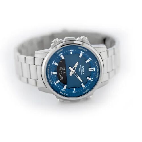 Casio AMW-880D-2A1 férfi karóra, kék számlap, acél szíj, WR50 130500652