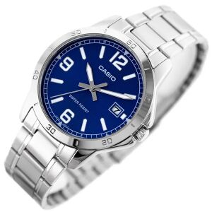Pánske hodinky Casio MTP-V004D-2B, oceľový remienok, modrý ciferník, WR30 130502026 - Casio