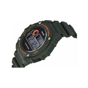 Casio W-216H-3B zöld digitális sportóra, ferde nézet - Casio