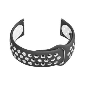 Pasek do smartwatcha U11, 22 mm, szaro-biały silikonowy pasek zamienny z szybkozłączkami - Pasek do inteligentnego zegarka