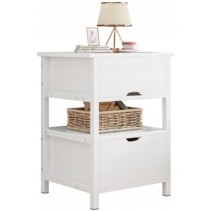 Fehér éjjeliszekrény 2 fiókkal modern loft 45 cm